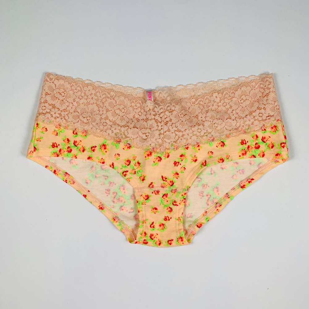 PINK XSmall Orange Flower Cotton Panty